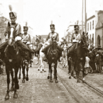 1930.3 Escuadra de batidores y banda de trompetas del Regimiento de Cazadores de Alfonso XII 21º de caballería.